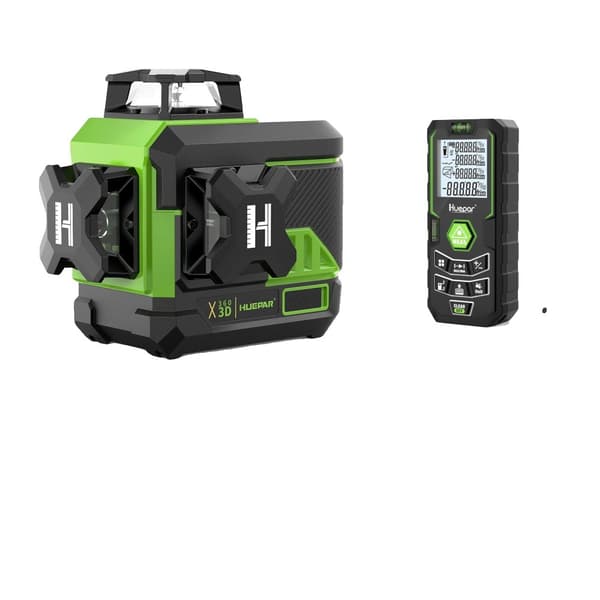 Huepar 3D Laser Niveau, Bluetooth-forbindelse, Fjernbetjeningsfunktion,Z03CG-SET-1