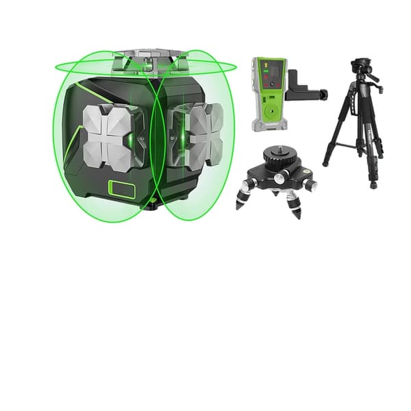 Huepar 12 Linjer 3D Laser Niveau, Selvnivellerende Funktion, Vandtæt og Støvafvisende Design,SÆT-5