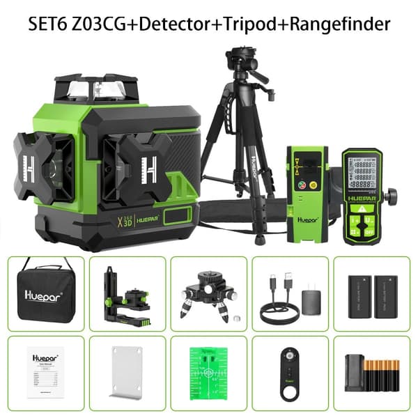 Huepar Laser Nivå, 12 Linjer Precision, Bluetooth Fjärrkontroll,SET 6