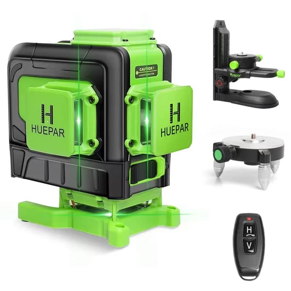 Vihreä laseritaso, 12 viivan projisointi, IP54 vesitiivis,12 riviä lasertasoa