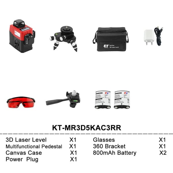 3D Laser Niveau, 12 Laserlinjer, Hurtig Selvniveauering,3D laser niveau