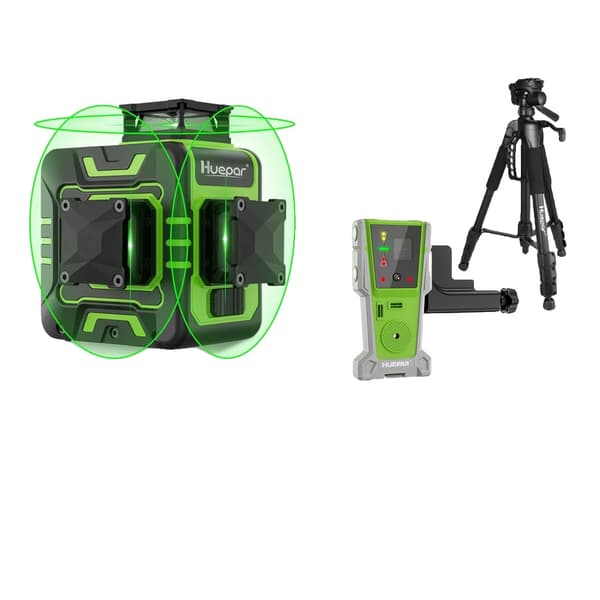 Huepar Laser Niveau, 12 Linjers Projektion, Selvnivellerende Mekanisme,R03CG-SET-4