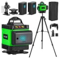 Miniatyrbild 1 av 6: YOFIDRA 4D 16 Linjer Lasernivå 360° Automatisk Nivelleringsverktyg med Stativ och 2 Batterier