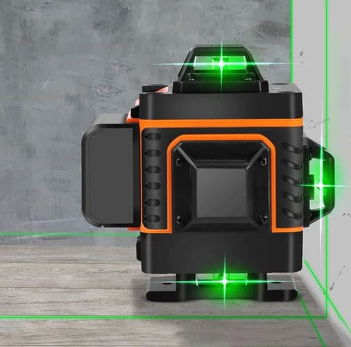 16-linjainen laserpassi | 4D 360° Cross laser 2 paristolla ja 3 kannakkeella