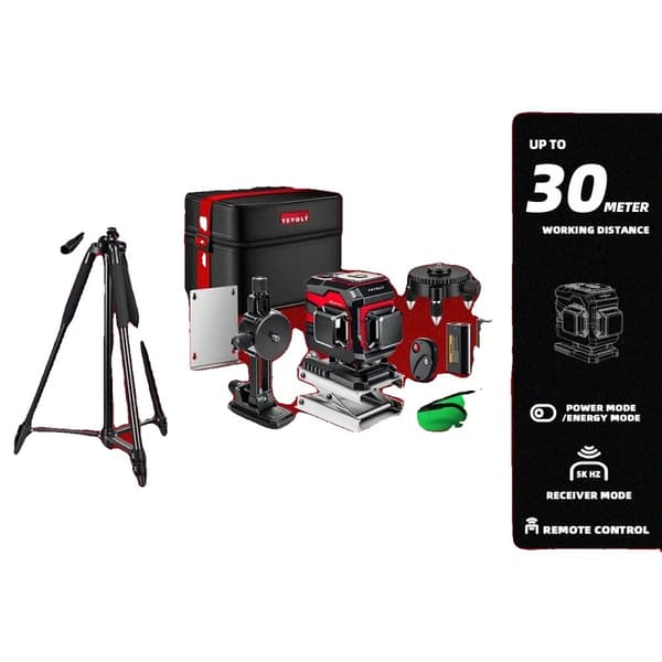 3D Laser Niveau, Grøn Laser, Op til 30m Arbejdsafstand,TP-YVGLL4XS12TB2P3x2