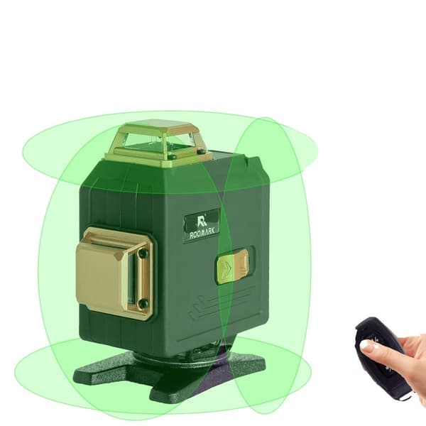 Selvnivellerende laser niveau, 360° grøn stråle, høj præcisionsmåling,sort