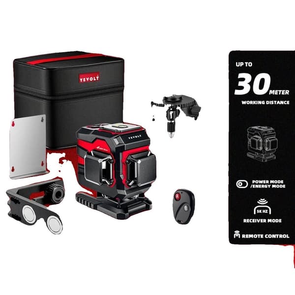 3D 360° Laser Niveau, Selvnivellerende, Holdbar IP54 Beskyttelse,YVGLL4XS12TB1P5x1