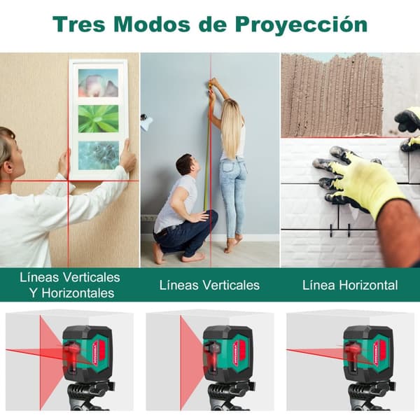 Laser Niveau, Selv-niveauerende Funktion, Dobbelt Laser Modul,Brun