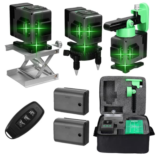 Laser Nivelleringsmåler, 12 Linjer, Præcision ±1mm/5m,220V EU stik