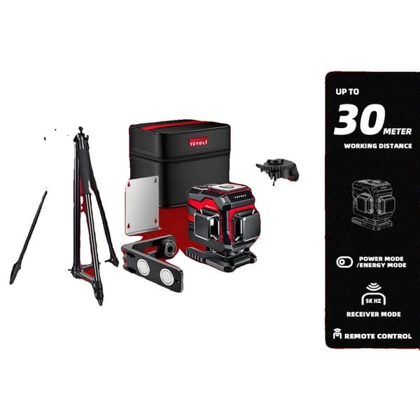3D Laser Niveau, 30m Arbejdsområde, Selv-nivellerende Funktion,TP-YVGLL4XS12TB1P5x1