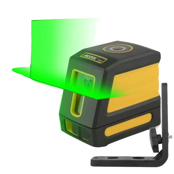2 Liners Laser Niveau, Høj Præcision ±3mm/10m, Vandtæt & Støvafvisende,grøn lys beslag