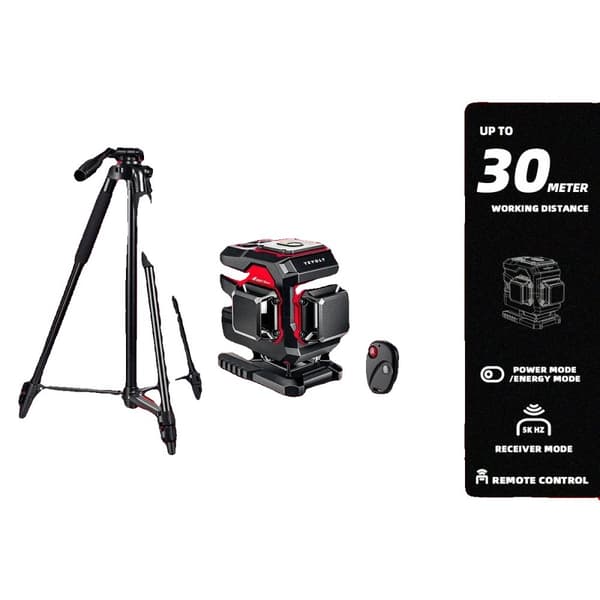 360° Krydslinje Laserniveau, 30m Rækkevidde, Holdbar og Vandtæt,TP-YVGLL4XS12TP5x1