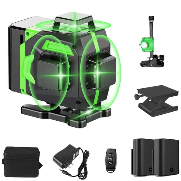 Laser Niveau, 360-Grad Projektion, ±1,5 mm Nøjagtighed,Grøn 16 Linje