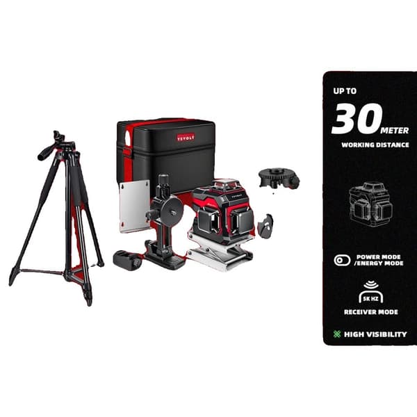 360° Laser Nivå, 12-Linjers Synlighet, Hög Precision,TP-YVGLL4XS12B2P3x1
