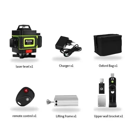 Laser Niveau, 16 Linjers Projektion, Selvnivellerende Funktion,4D LS082N