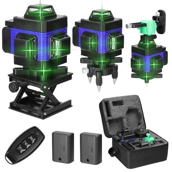 4D 16 Viivan Laser-taso, Itsetasaus, Ladattava Akku,sininen EU Plug