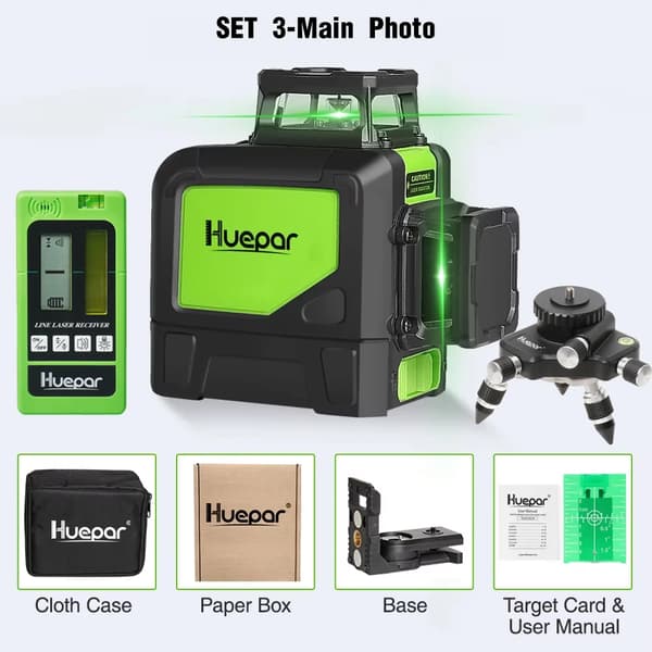 Huepar Laser Level, 360 asteen kattavuus, kestävä muotoilu,Pääkuva