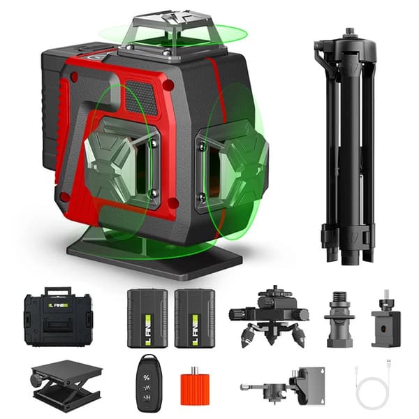 16 Liners Laser Niveau, 360 Grad Projektion, Lang Arbejdsafstand,Med 2XBatteri(kuffert)