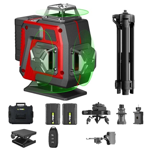 16 Liners Laser Niveau, 360 Grad Projektion, Lang Arbejdsafstand,Med 2XBatteri(kuffert)