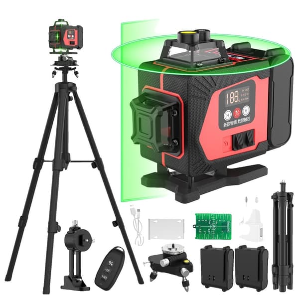 4D Laser Niveau, 30m Arbejdsområde, ± 1,5mm Nøjagtighed,16 Linje