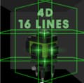 Miniatyrbild 2 av 7: 16-linjers 4D 360° horisontell och vertikal grön lasernivå kit, självnivellerande lasernivå med tillbehör