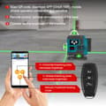 Miniatyrbild 4 av 8: Lasernivå horisontell och vertikal 16-linjers 4D grön digital display med 2 batterier och stativ