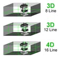 Miniatyrbillede 4 af 7: 16-linjers 4D-laserniveau – 360° grøn laser – IP54 – automatisk nivellering (±3°) – 4000mAh
