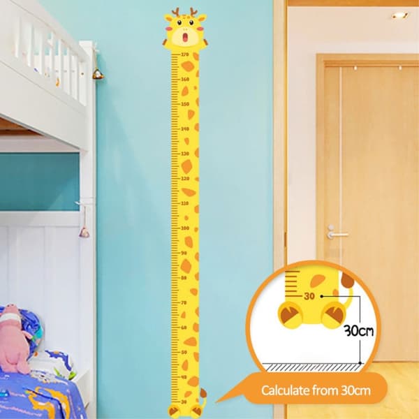 Mäta Växande Längd Väggdekal Tillväxt Diagram Väggdekal - Giraff