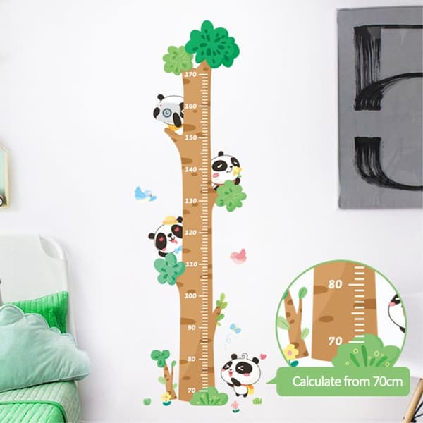 Mittaa kasvupituus -seinätarra, kasvukaavio, seinätarra - Panda