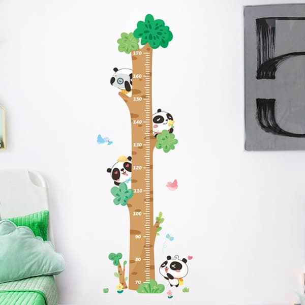 Mittaa kasvupituus -seinätarra, kasvukaavio, seinätarra - Panda