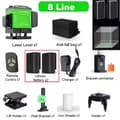 Miniatyrbild 2 av 2: Laser Nivå, 360° Självnivellerande, Utomhusläge,Grön 8 Linje