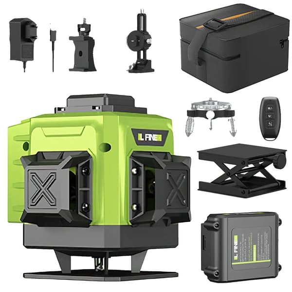 4D 16-linjers grøn laser nivelleringsinstrument, 360° selvnivellerende, høj præcision,4D 16Linjer