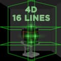 Miniatyrbillede 3 af 4: 4D Niveauværktøj, 16 Linjers Projektion, Selv-nivellerende Funktion, 1,2M Justerbar Højde