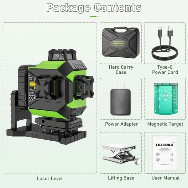 Laser-taso, 16 laserviivaa, IP54 vesitiivis,704CG
