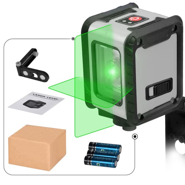 Mini Laser Niveau, Høj Præcision Selv-Niveauering, Klar Grøn Stråle,grå