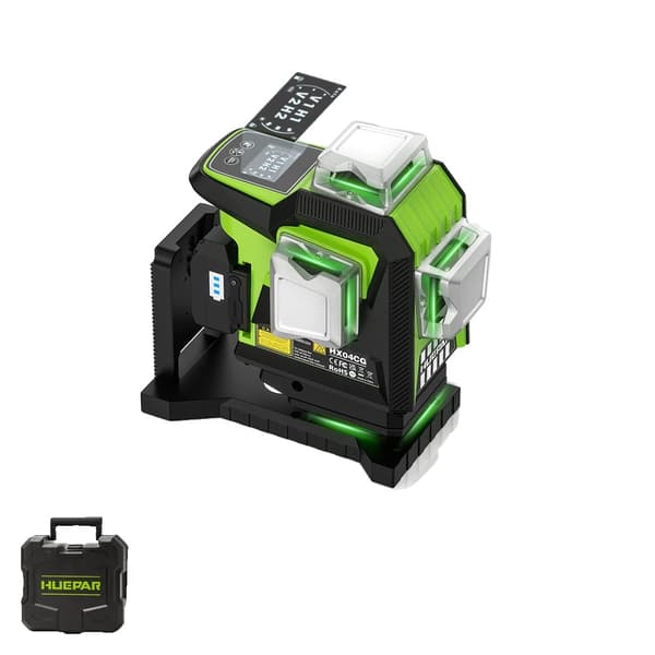 Huepar 4D Laser Niveau, ±2mm Nøjagtighed, 30m Arbejdsafstand,Kun 4D Laser Niveau
