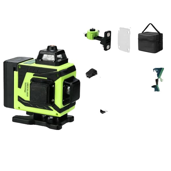4D 16-linjers laser niveau, justerbar lysintensitet, 360° dækning,4D 16Linjer