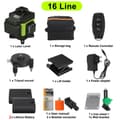 Miniatyrbillede 2 af 2: 16 Liners Laser Niveau, 6000mAh Batteri, IP54 Vandtæt,2 Batteri Grøn