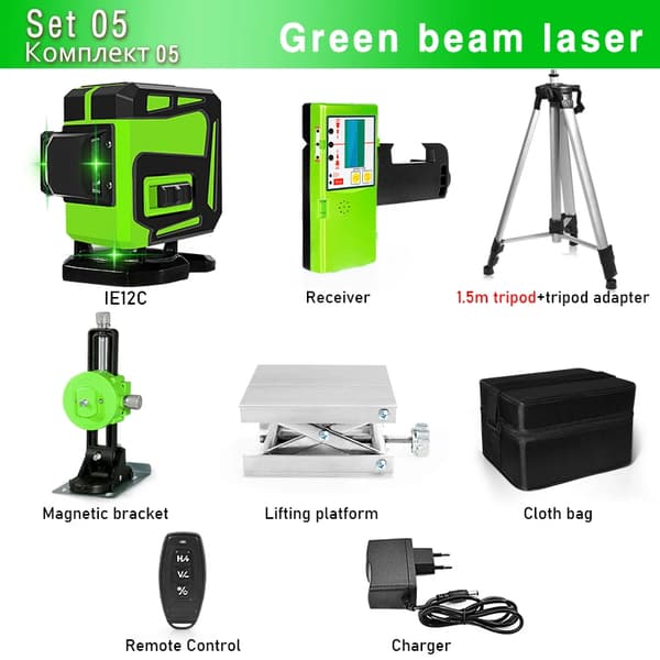 Vihreä säde laser-taso, kaukosäädin,IE12C DC11G H15-14