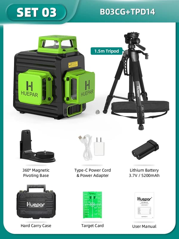 Laser-taso, 12 viivaa, itsesäätyvä, vihreä laser,B03CG-TPD14A