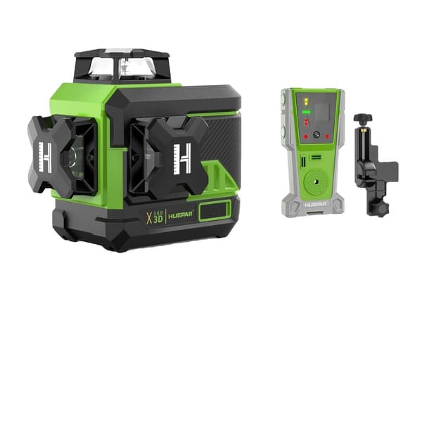 Huepar 3D Laser Niveau, Bluetooth-forbindelse, Fjernbetjeningsfunktion,Z03CG-SET-2