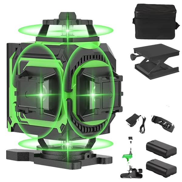 Laser Niveau, 360° Rotation, Vandtæt IP-54,16 linjer