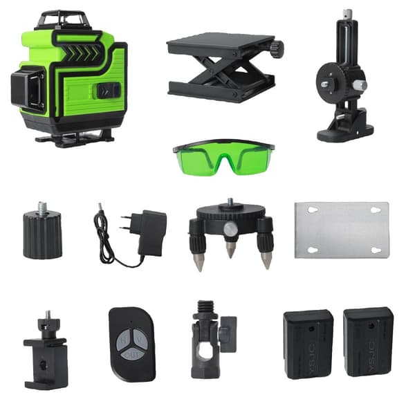 Laser Niveau, Vertikale & Horisontale Lasere, 360-Grad Laserlinjer, Klasse 2 Nøjagtighed,Stofpose