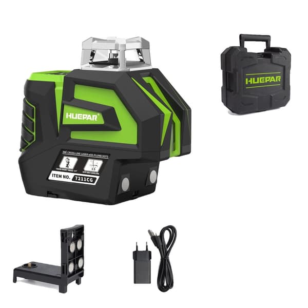 Huepar 360° Laser Level, 130Ft Työetäisyys, Korkea Tarkkuus ±1/9",Vain lasertaso