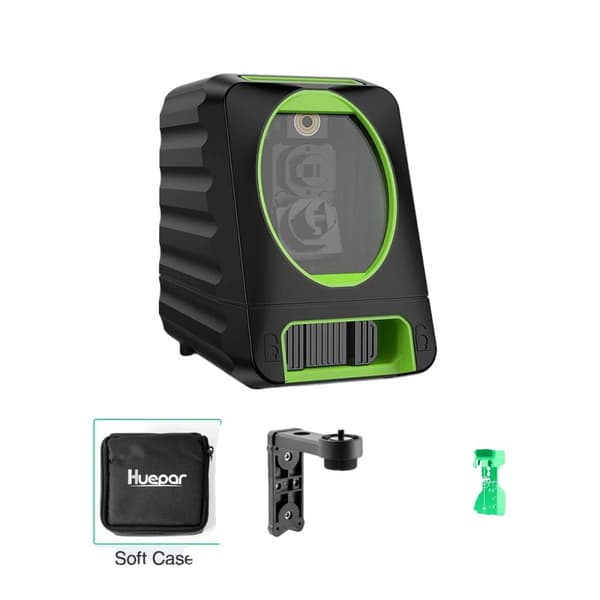 Vihreä laseritaso, 130° vaakasuora ja 150° pystysuora kattavuus, itsesäätyvä tarkkuus ±3mm,2 riviä