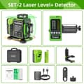 Miniatyrbillede 2 af 2: Laser niveau, Bluetooth-forbindelse, LCD-skærm med baggrundsbelysning, elektrisk roterende base,SÆT-2