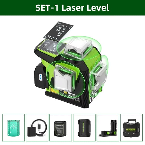 Laser Niveller, 12 Linjer, Selvnivellerende, Høj Præcision,SÆT-1