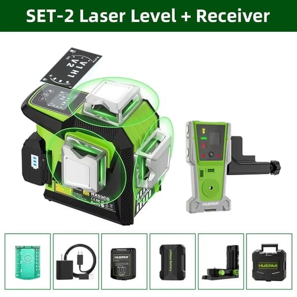 Laserlaser, 12 linjer, självnivellerande, hög noggrannhet,SÄTT-2