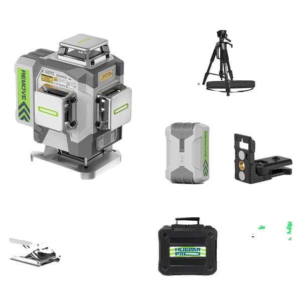Laseravståndsmätare, 8000mAh litiumbatteri, 360° horisontell laser, fjärrkontroll,ZK04CG-L Set
