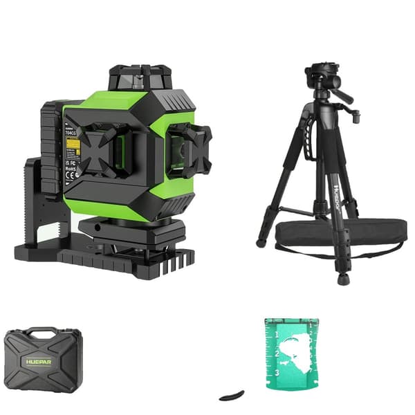Laser-taso, 4D 16 viivaa, säädettävä kirkkaus,SET-2-jalustalla